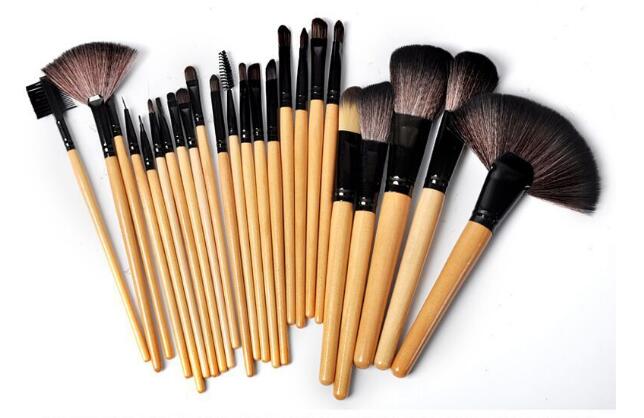 Gift Bag Of 24 Pcs Makeup Brush Sets, Professional Cosmetics Brushes Eyebrow Powder Foundation Shadows Pinceaux Make Up Tools