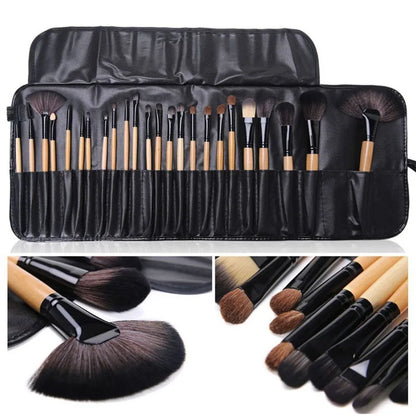 Gift Bag Of 24 Pcs Makeup Brush Sets, Professional Cosmetics Brushes Eyebrow Powder Foundation Shadows Pinceaux Make Up Tools